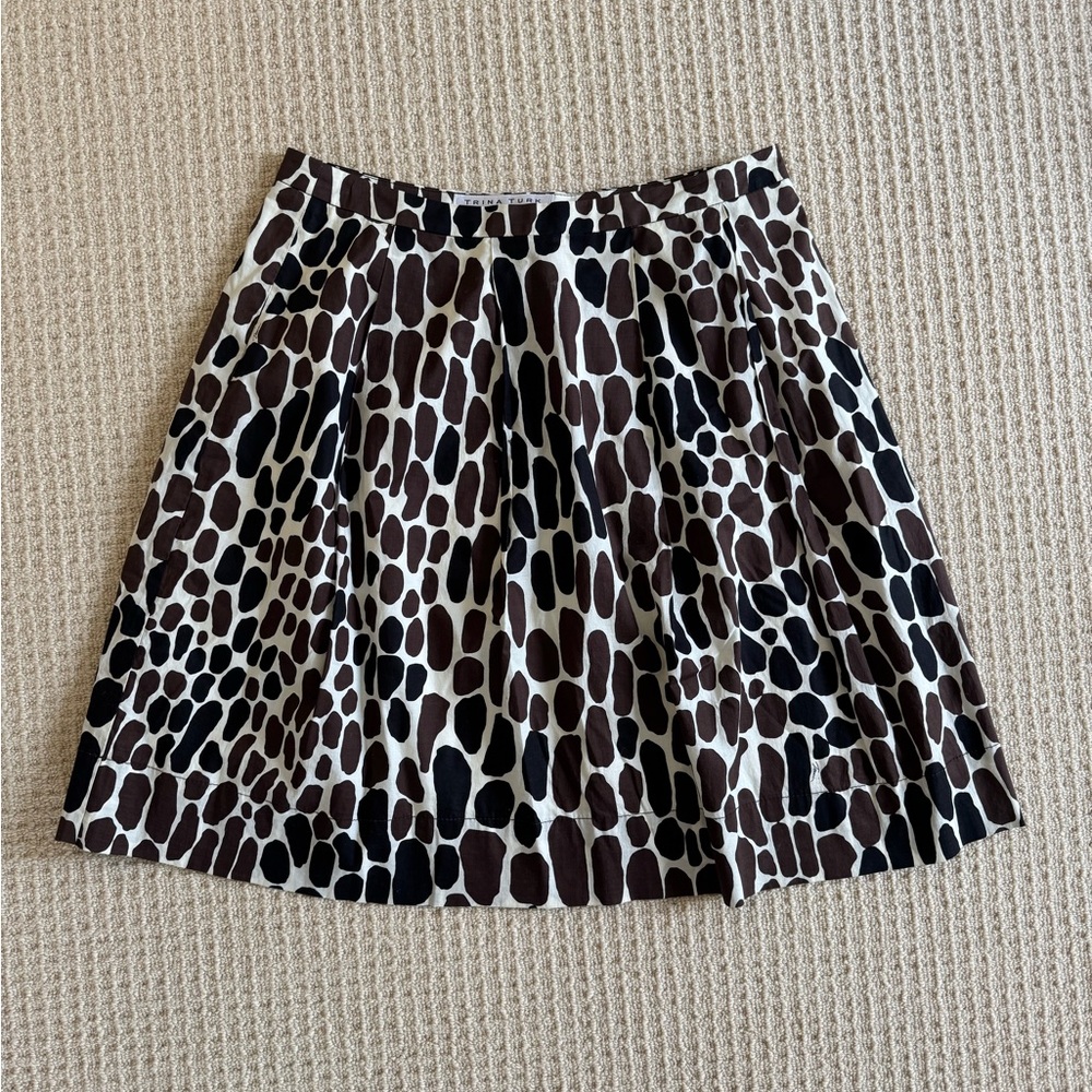 Trina Turk giraffe print A-line cotton skirt Size 4